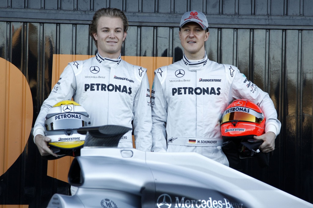 Nico Rosberg 與 Michael Schumacher Mercedes 時期同框